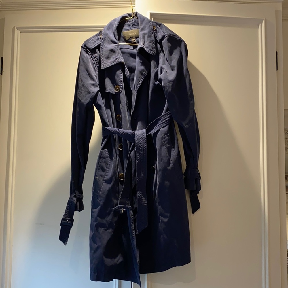 JCrew Navy cotton trench coat